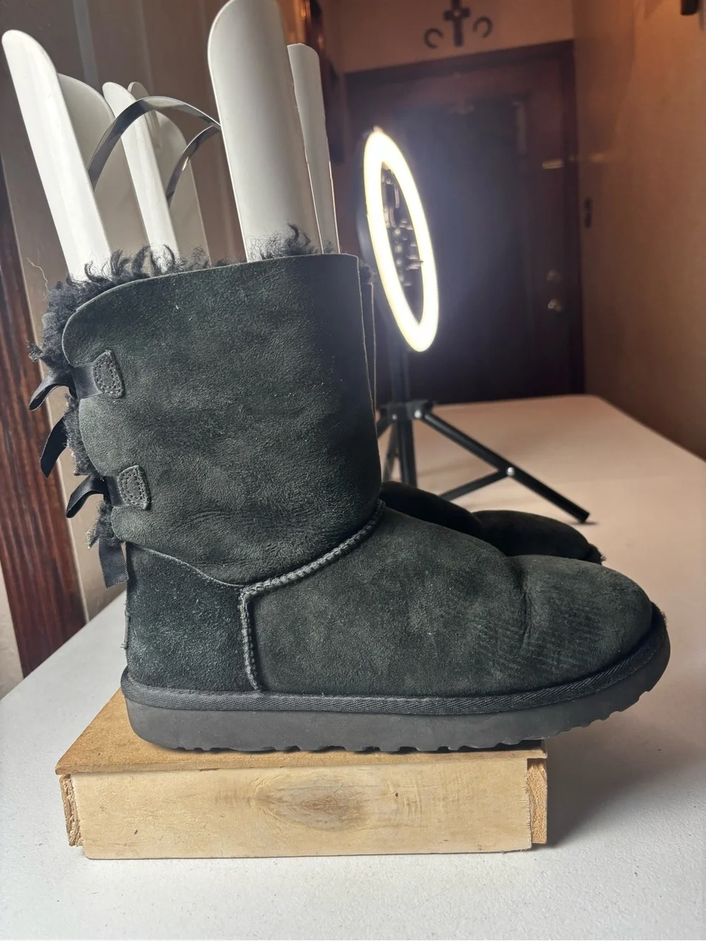 UGG Bailey Bow II Boots in Black #ugg #boots Sz 9
